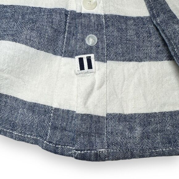 Solid & Striped Men's Cotton Linen Long Sleeve Beach Shirt Sz Large Rare D/C - Picture 8 of 11